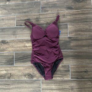hilor swimsuit size 14 purple one piece (027)